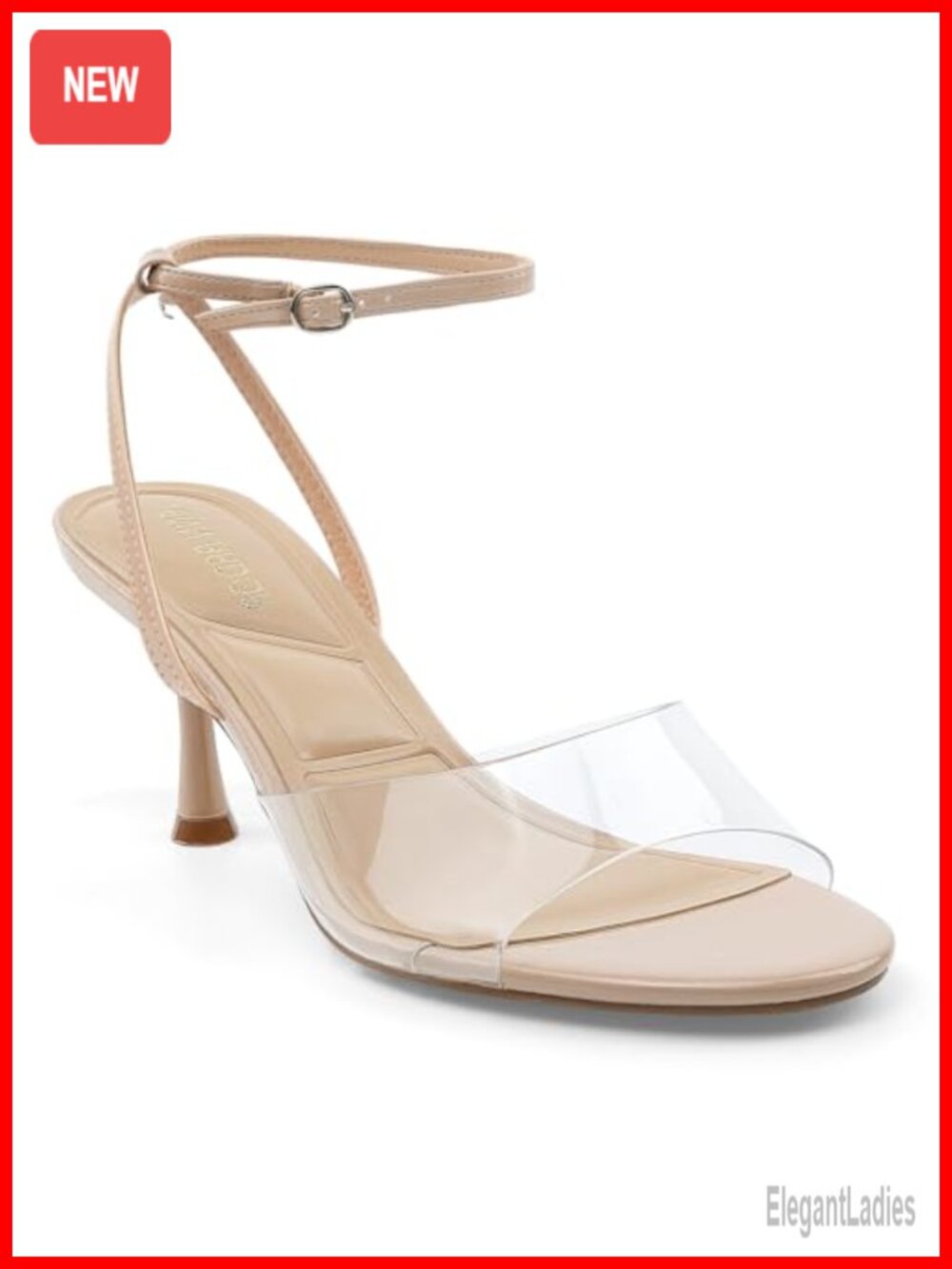 Women's Clear Slingback Heels Kitten Heel Round Toe Dress Shoes Party Wedding